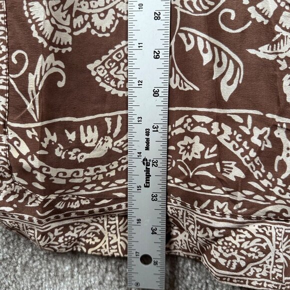 Maeve Dress Small Womens Anthropologie Brown Silk Kimono Boxy Boho Art - Picture 4 of 8